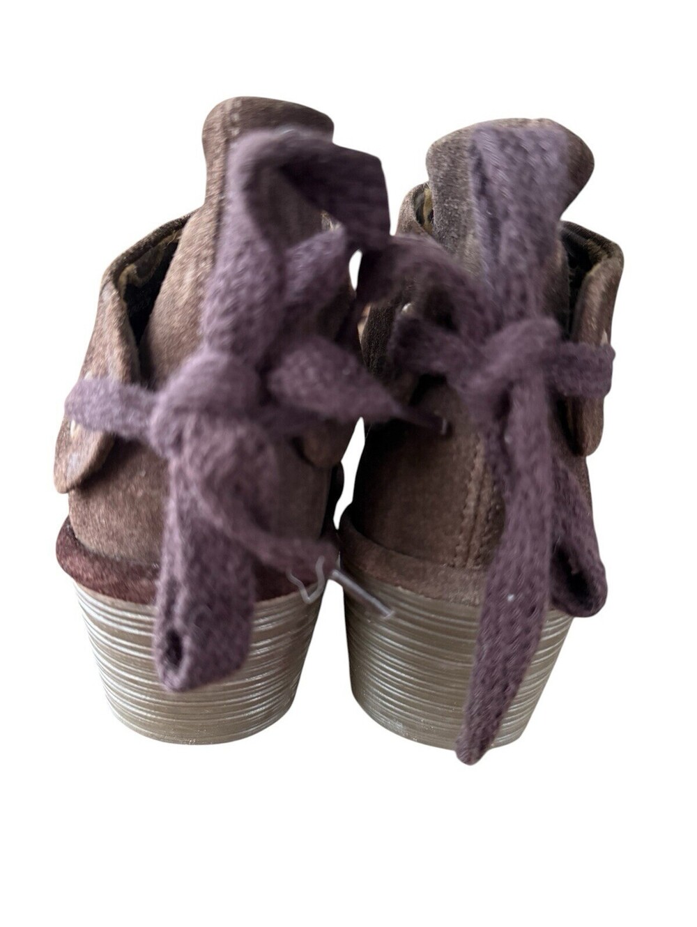 FLY London Suede Wedge Heel Booties Size 37 US 6 - Picture 3 of 9